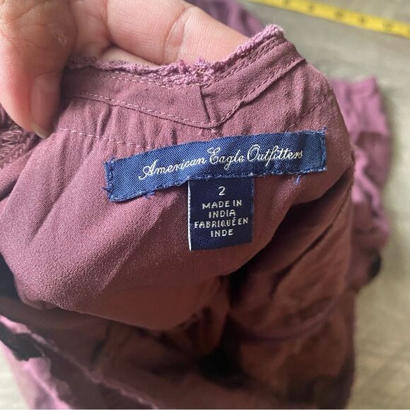 American Eagle Outfitters Womens Dress Size 2 Mauve Babydoll Lace Fairy A-Line - Picture 8 of 14